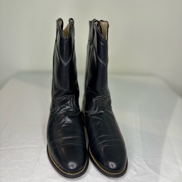 Vintage Leather Black Western Boots - Picture 2 of 7